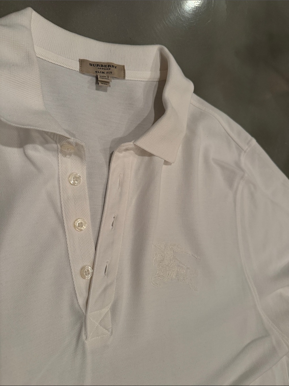 Burberry White Short-Sleeve Polo Shirt
